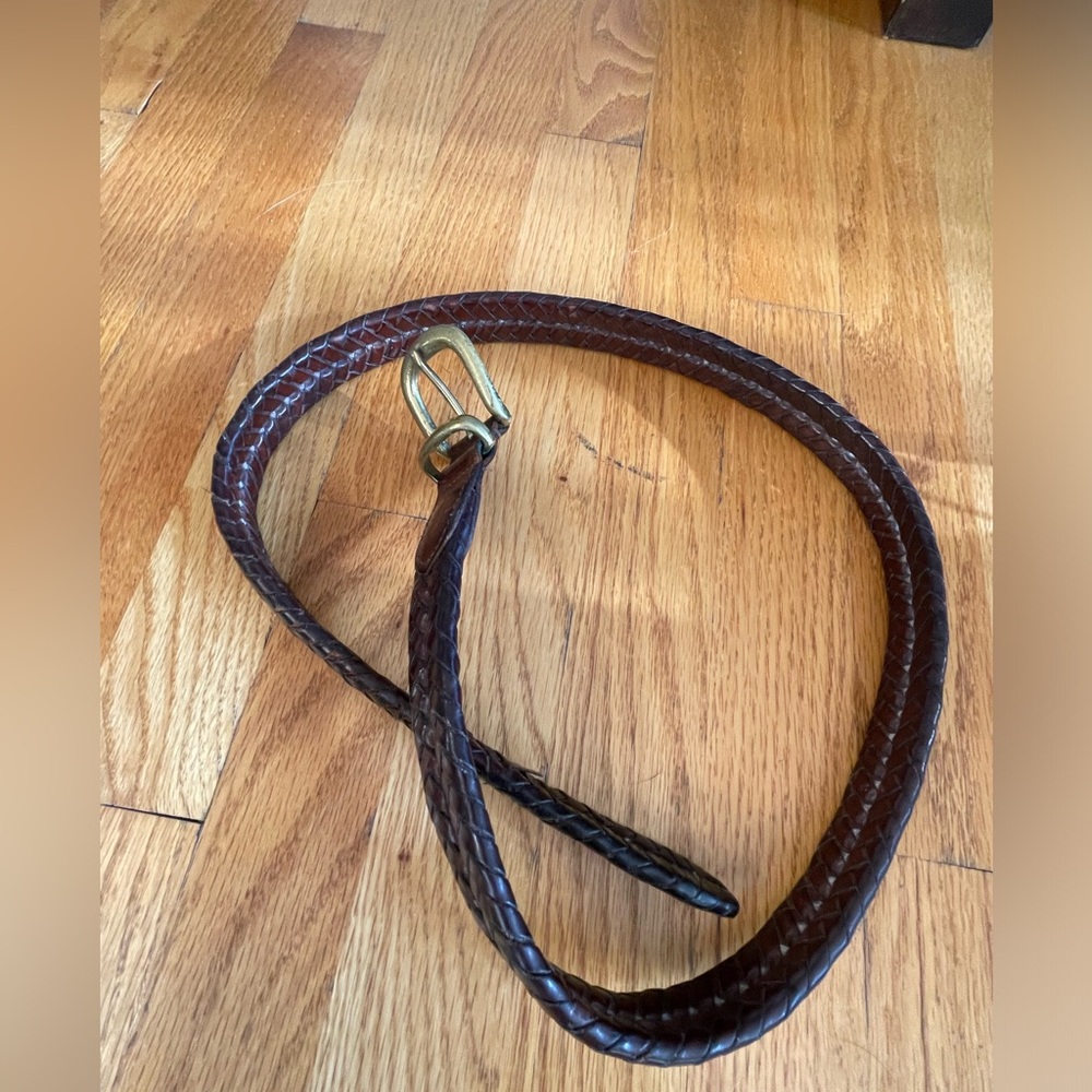 Coach weave leather belt.
